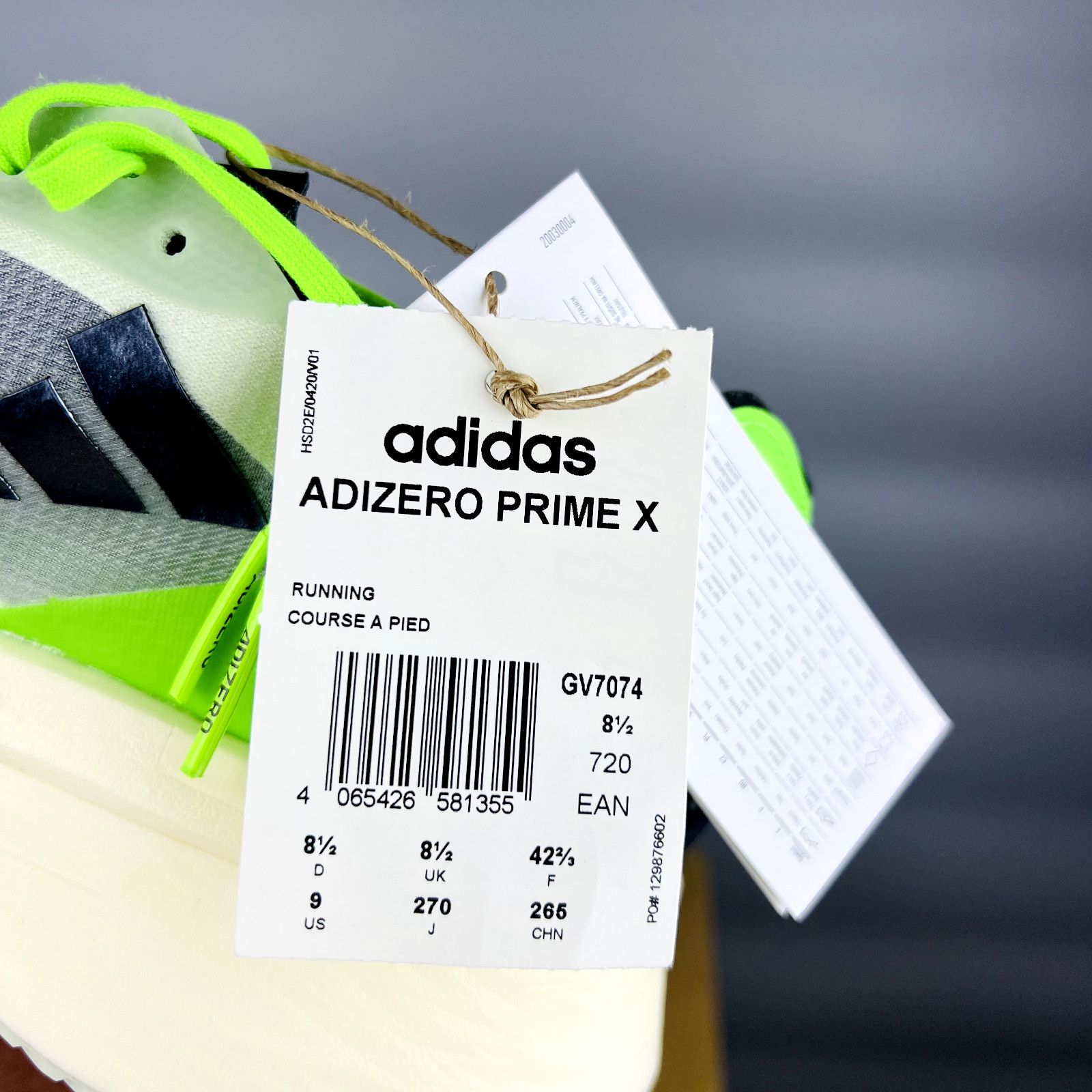Adidas Adizero Prime X Men’s Running Shoes GV7074 Green New All Sizes