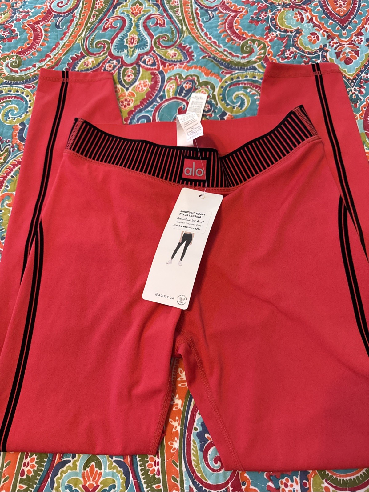 Alo Yoga Airlift High-Waist 7/8 Line Up Legging Red Hot Summer Red S