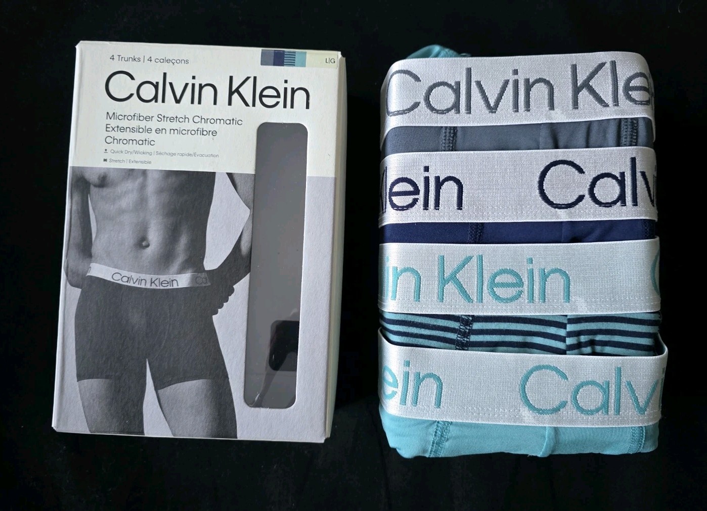CALVIN KLEIN MICROFIBER STRETCH 4-PACK TRUNKS MENS UNDERWEAR #NP27420-NWT