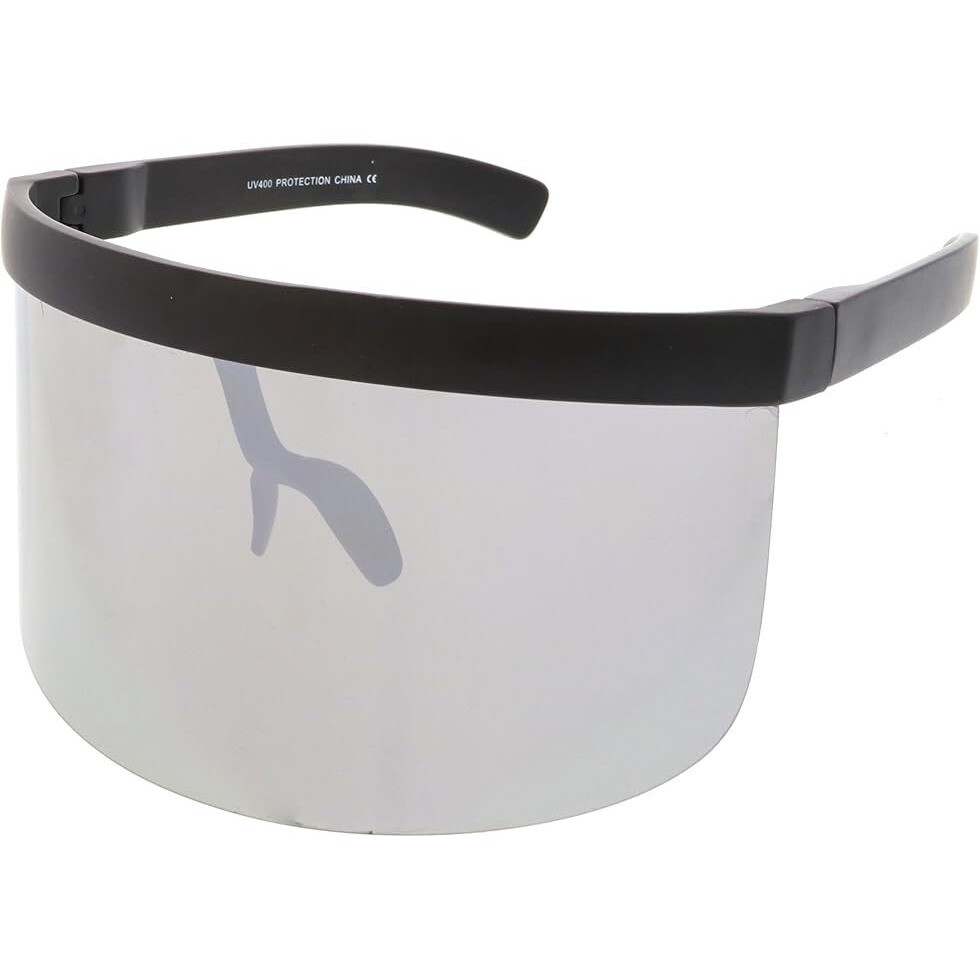 Shield Visor Sunglasses Mirrored Lens UV400 Protection Futuristic Festival Gafas