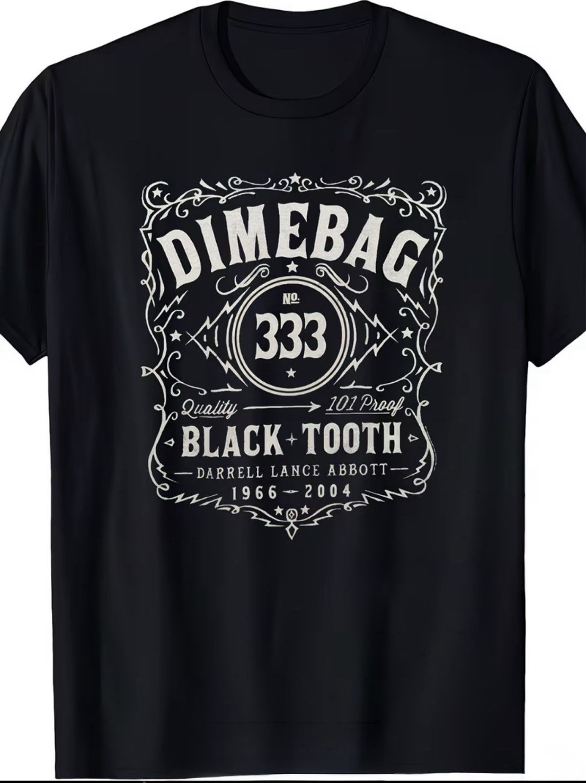 DIMEBAG DARRELL NO. 333 BLACK TOOTH T SHIRT – PANTERA – BRAND NEW FREE SHIPPING