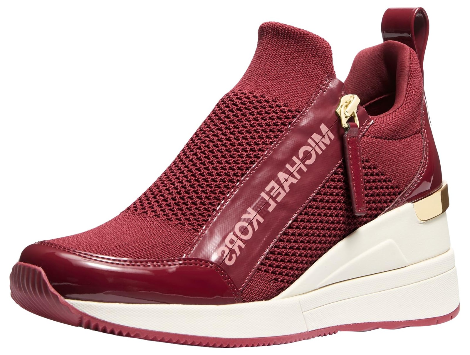 Michael Kors Willis Wedge Trainer Deep Red Women Sneakers NWB Pick Size