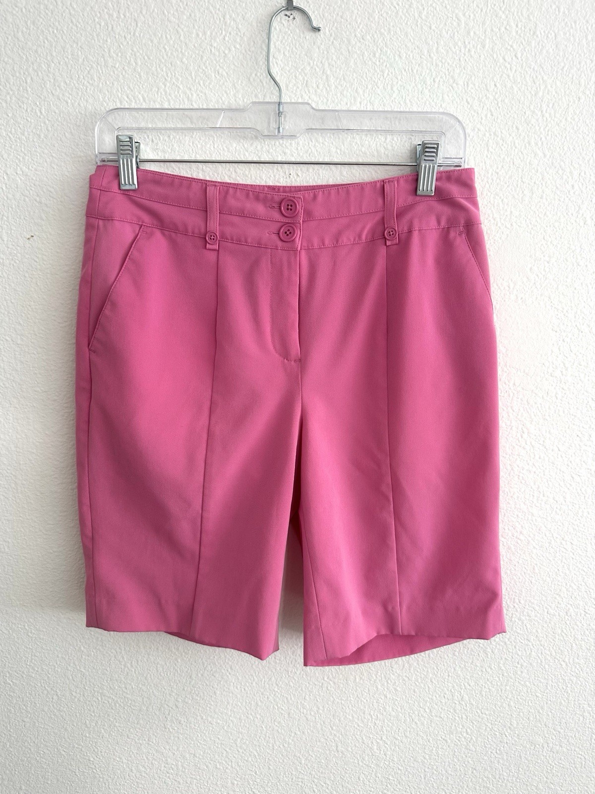 EP Pro Golf Shorts Womens Bermuda Barbie Pink Pleated Stretch Active Sz 2 XS