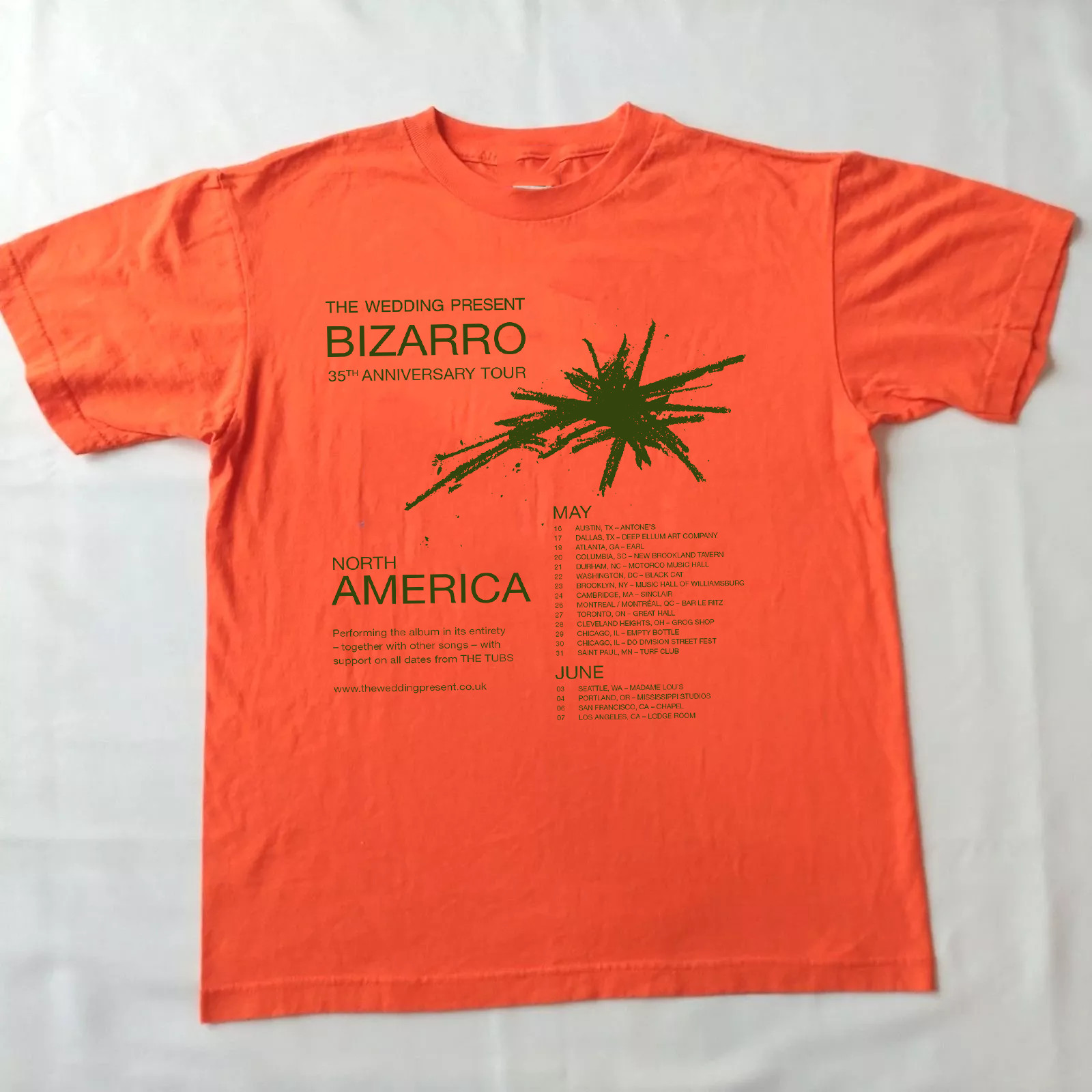 The Wedding Present Bizarro tour of North America T Shirt Full Size S-5XL