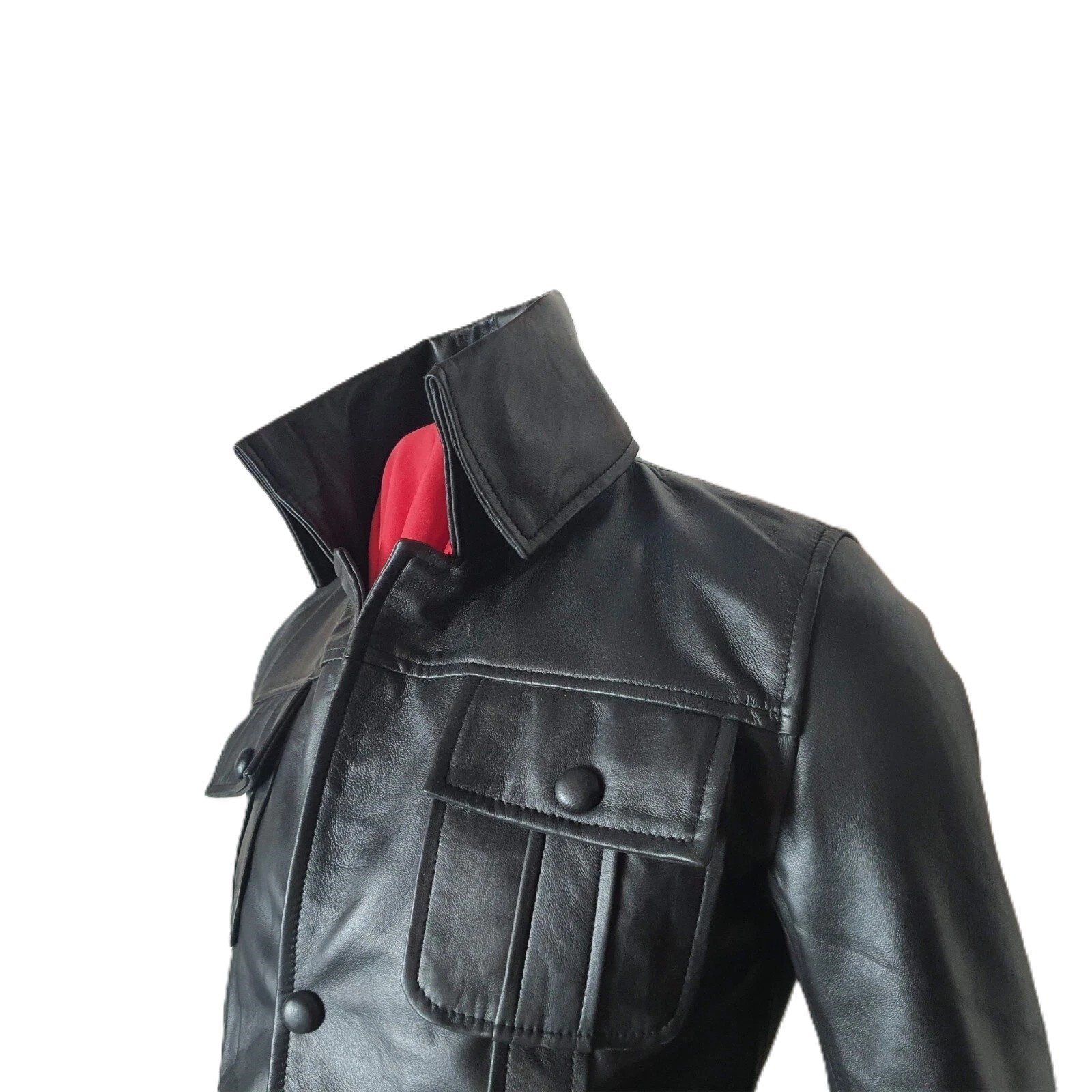 Men’s Black Lambskin Leather Tribute Performance Suit Vintage Rock Style Suit