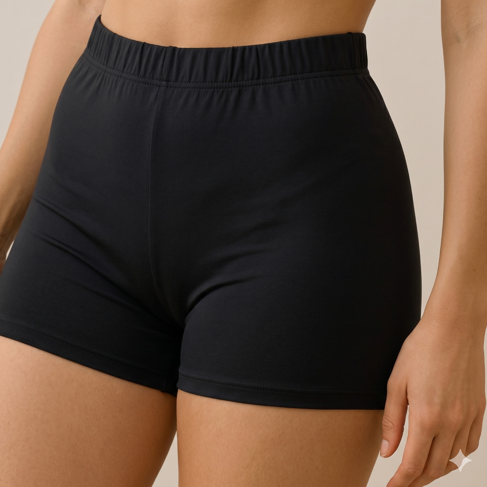 Women Mini Shorts Black White Elasticated Stretch Waist Summer Holiday UK XS-5XL
