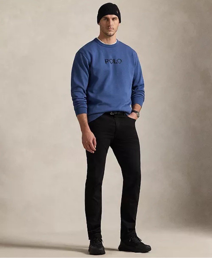 Polo Ralph Lauren Big and Tall Men’s Double Knit Logo Sweatshirt Blue $165 New