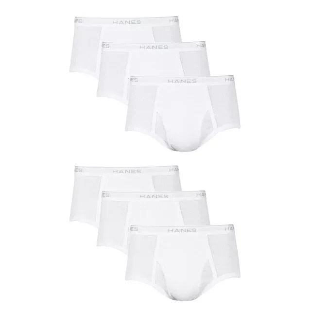 Hanes Briefs 6-Pack Men’s Tagless Underwear White ComfortSoft Waistband Wicking