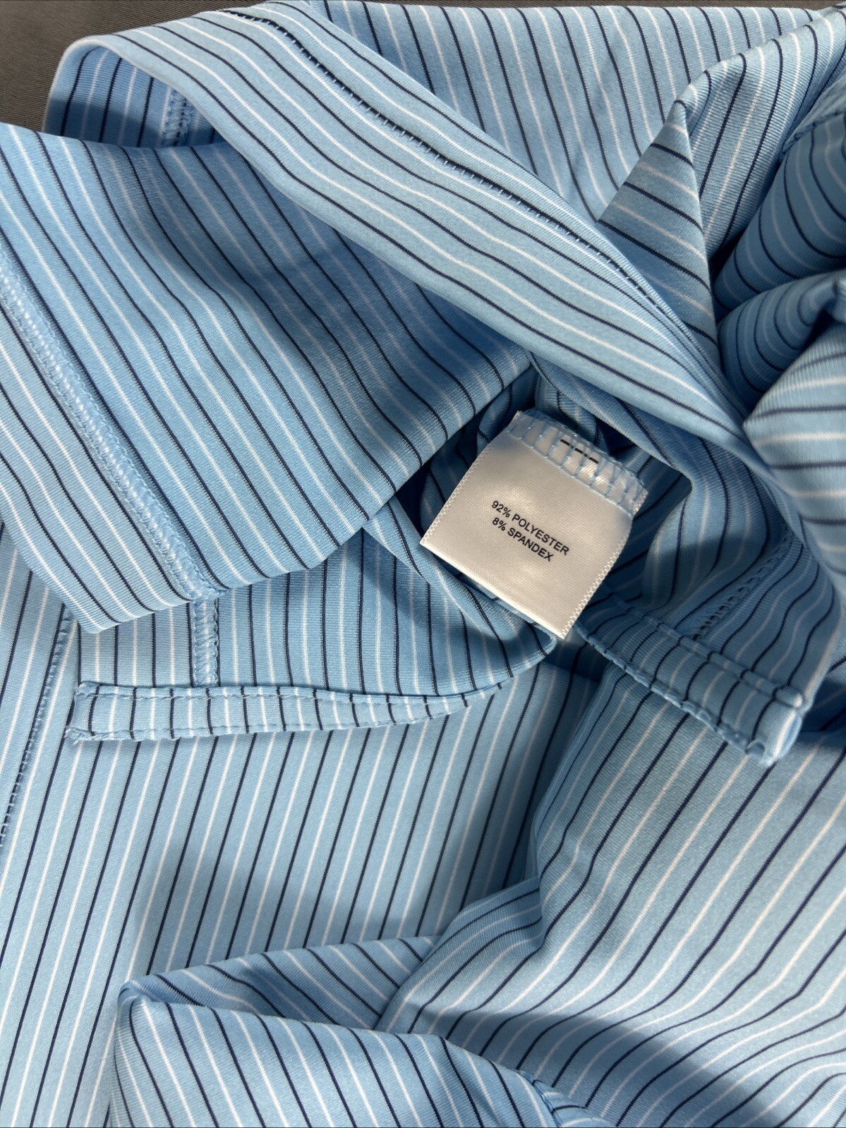 Peter Millar Golf Shirt Polo Pinehurst US Open Logo XL Blue Striped Polyester