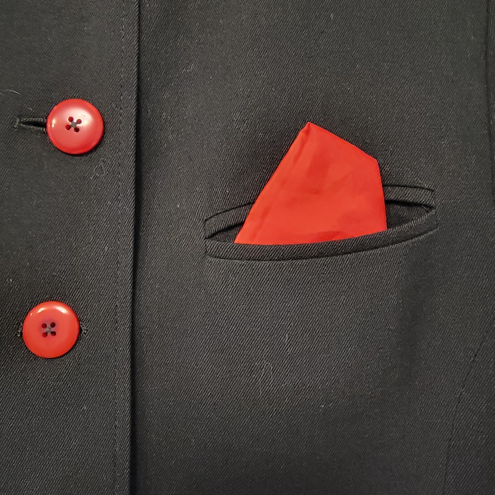 Vintage Gil Bret Blazer Single Breasted Jacket Black W/ Red Buttons Pockets Sz 8