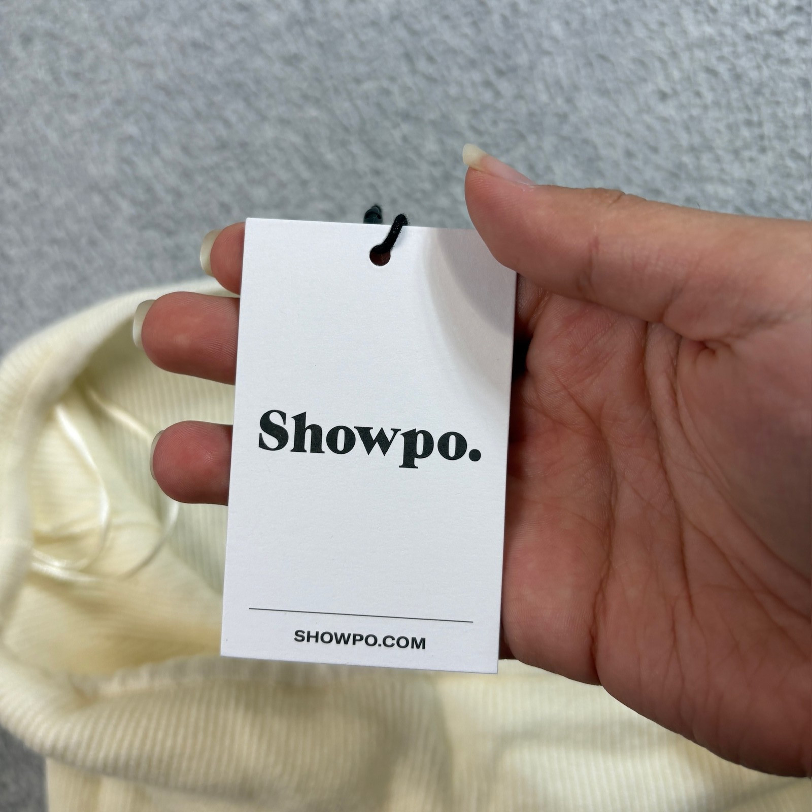Showpo Jenaa Dress Womens 4 White Strapless Knit Midi A-Line Stretchy Formal