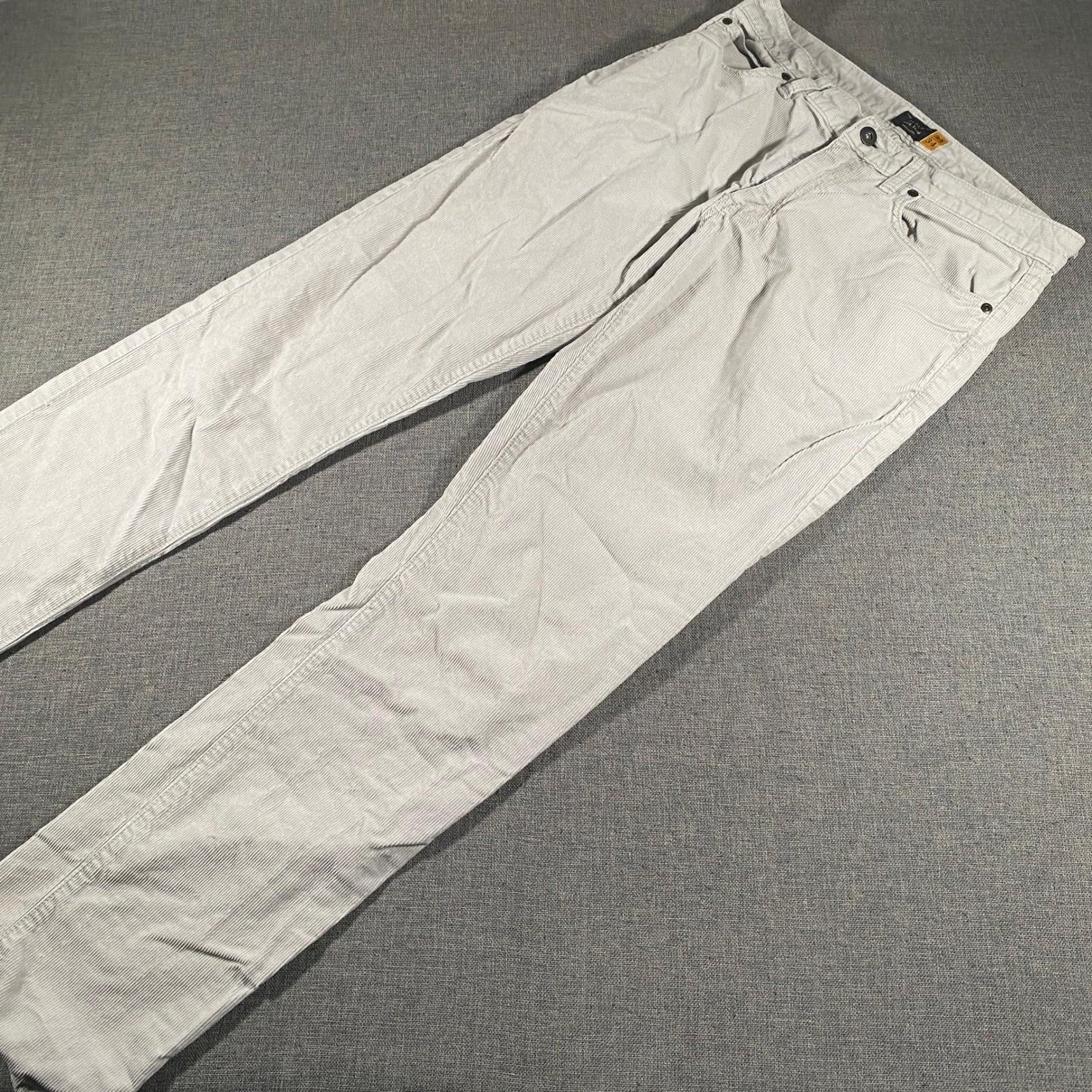 J.Crew 484 Slim Corduroy Pants Mens 31×34 Gray Fine Wale Five Pocket