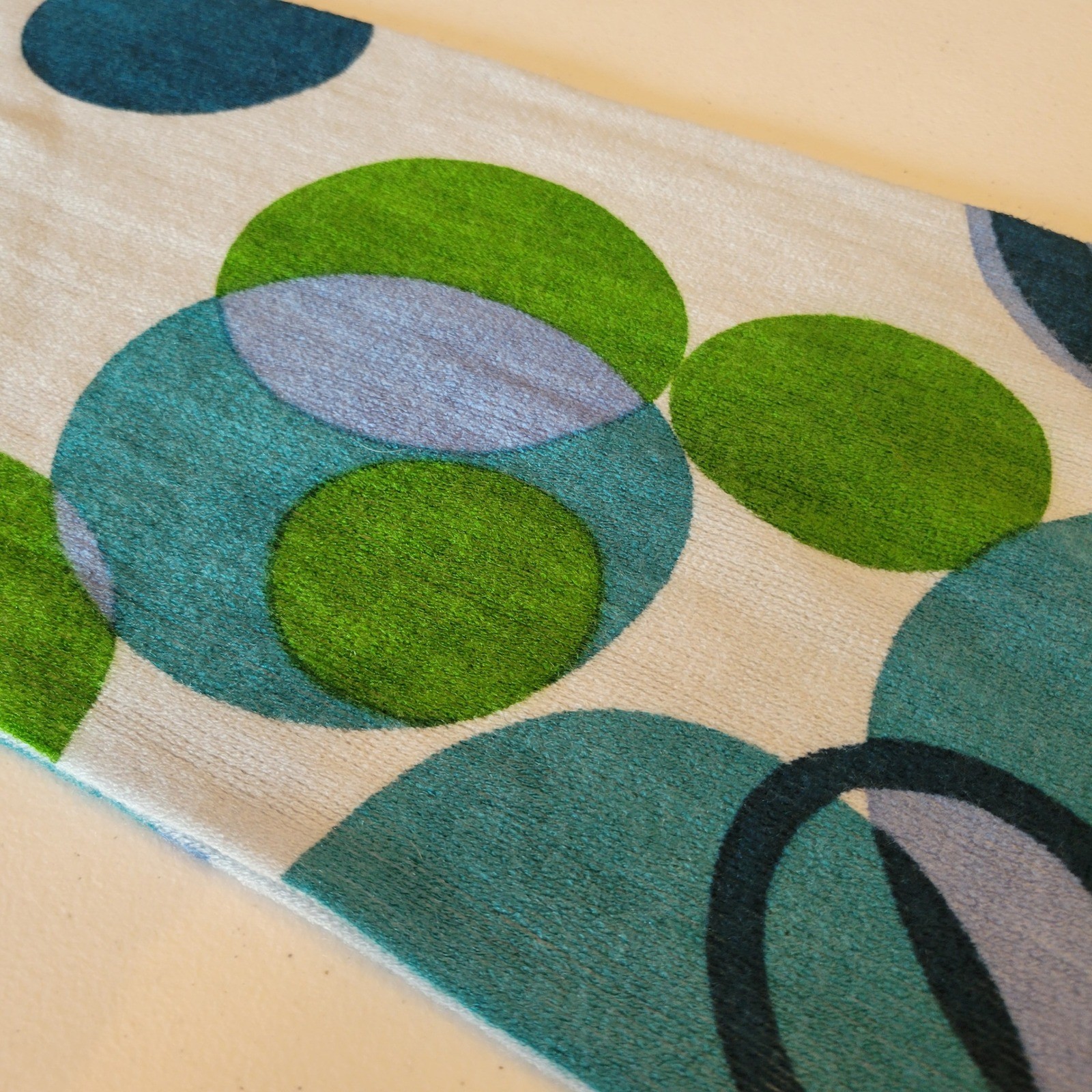 Frank Lloyd Wright Scarf Imperial Circles Blue Green Geometric Fringe Knit NEW