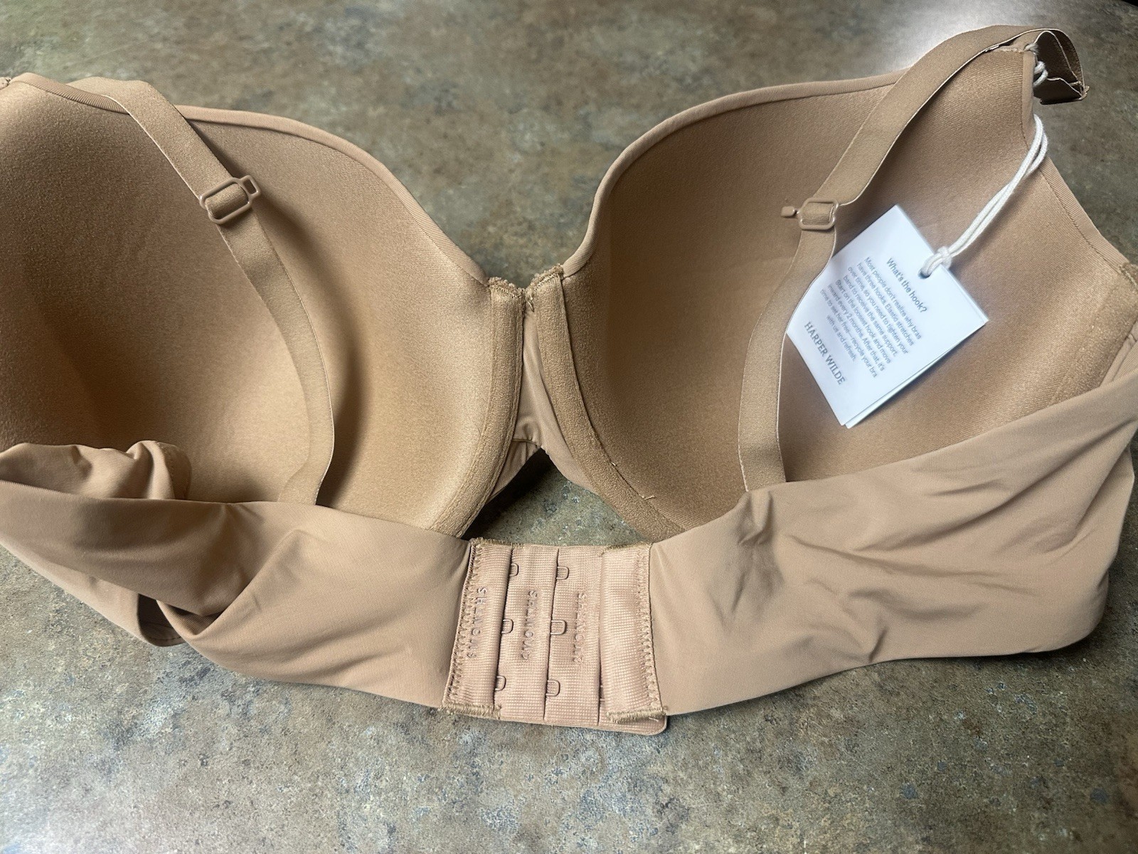 Harper Wilde Base T-Shirt Bra 40C Beige Solid Underwired Hook & Eye Adjustable