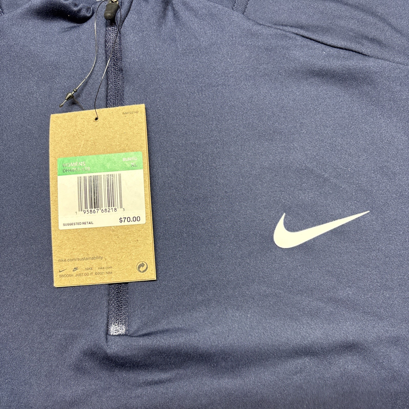 NWT Nike Dri-FIT Running Women’s XL Element 1/4 Zip Navy Blue L/S