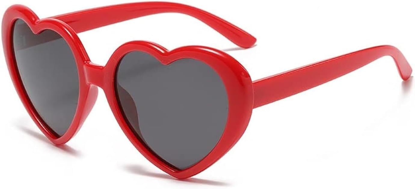 Red Heart Sunglasses for Women Polarized Heart Shaped Glasses Cute Eyewear ⭐?