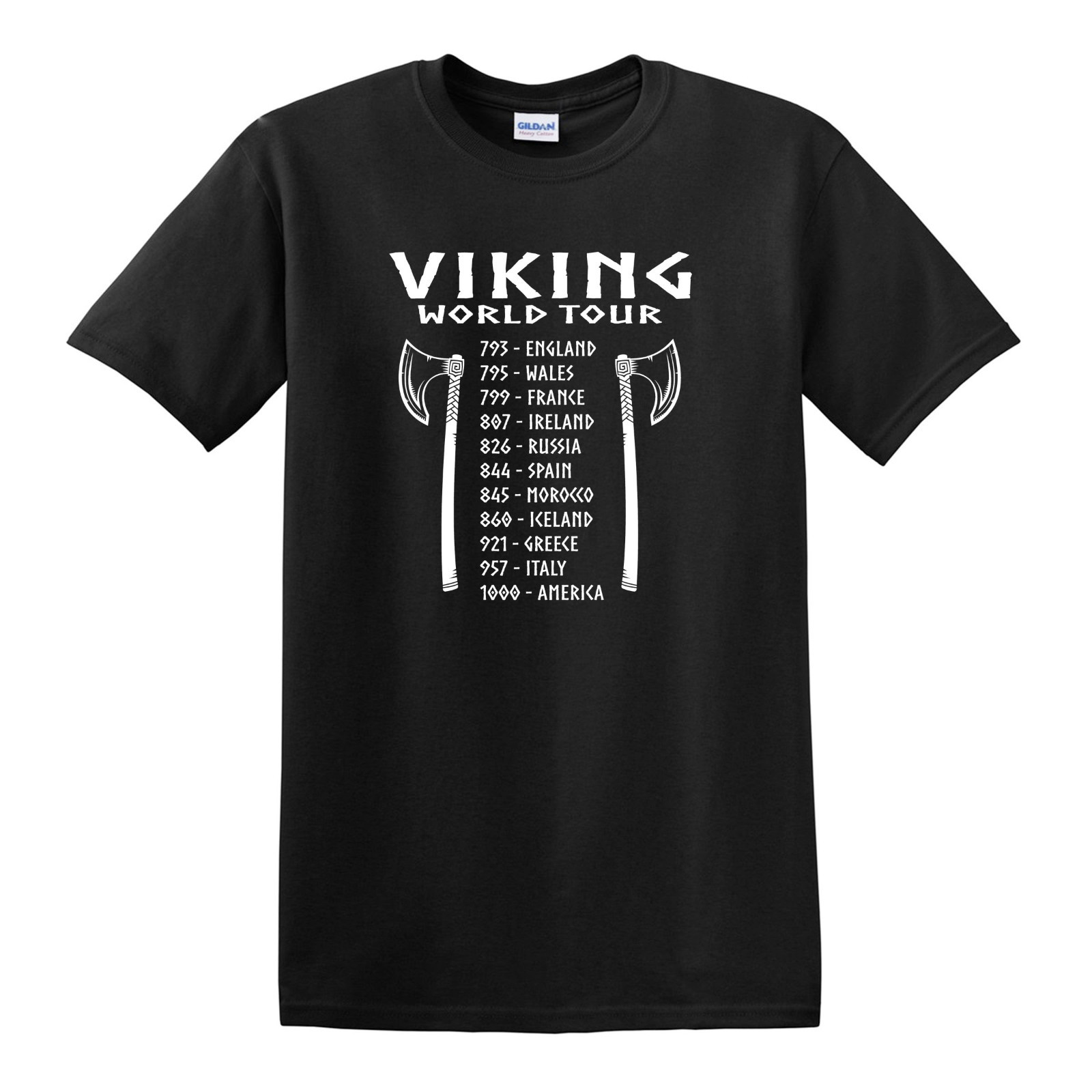 Viking World Tour T-SHIRT – Norse Odin Ragnarok Valhalla Loki Thor