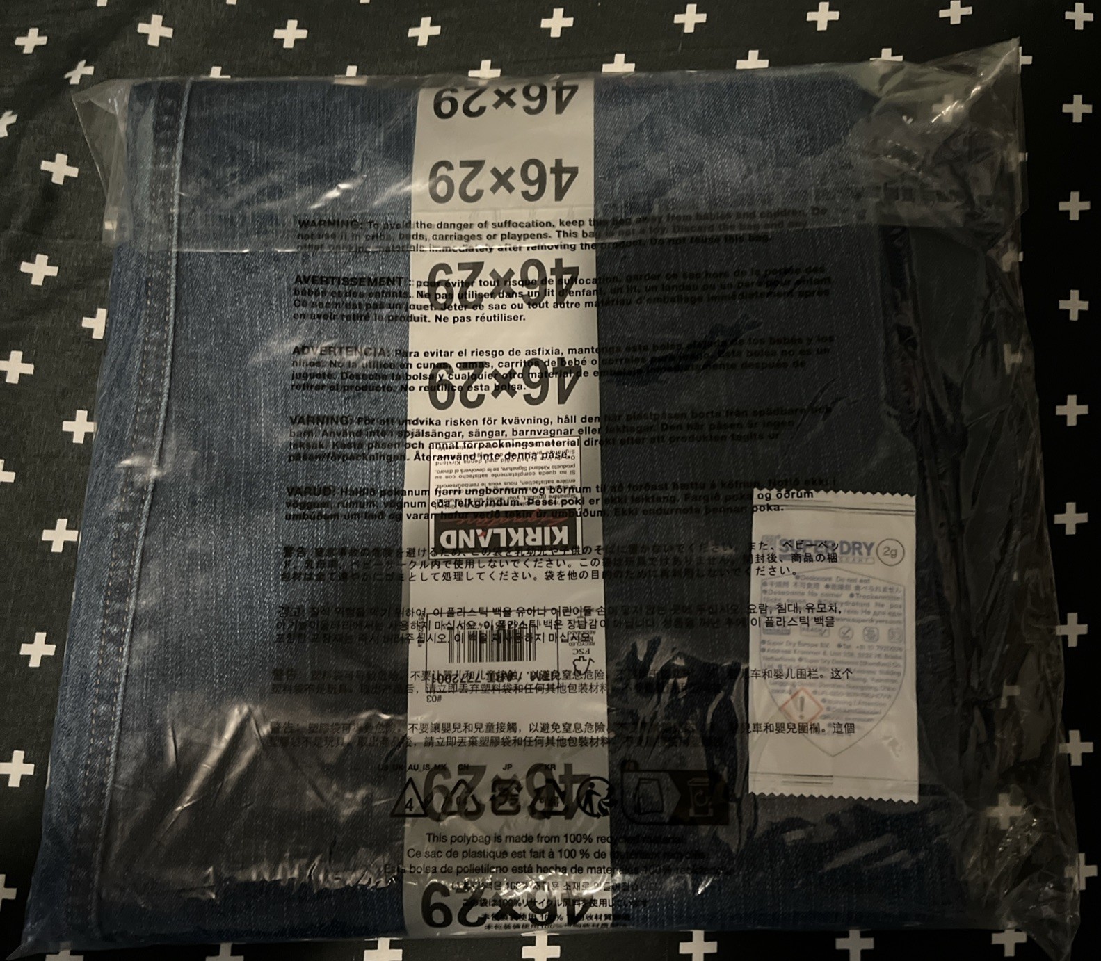 Kirkland Straight Fit, Comfort Stretch Mens Jeans BLUE 46×29