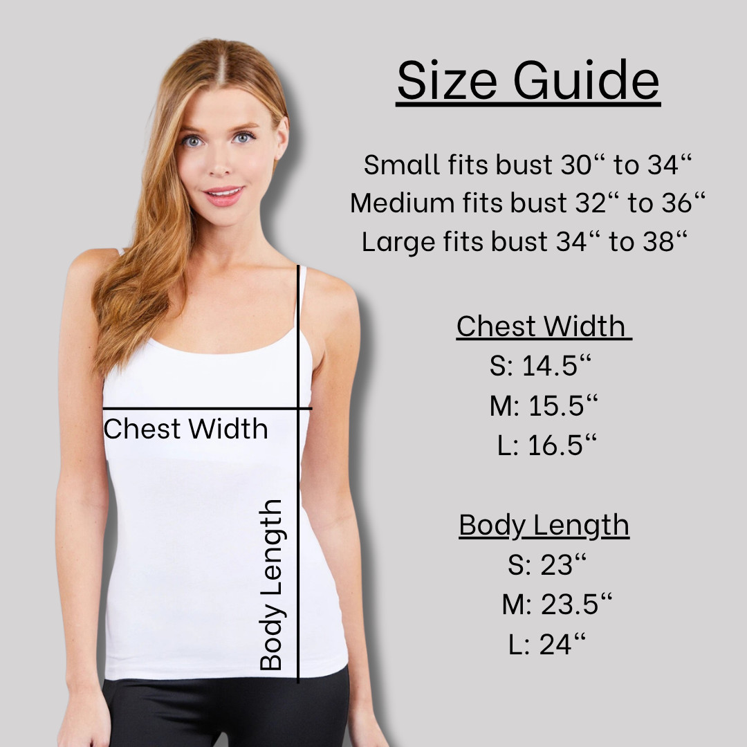 Cami Tank Adjustable Spaghetti Strap No Bra Soft Stretch Cotton Sleeveless Top