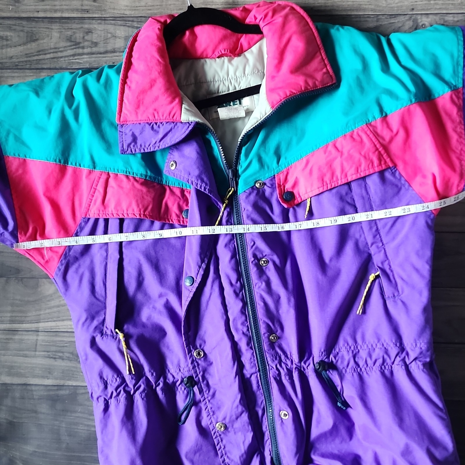 Vintage REI Colorblock Winter Ski Jacket Pink, Purple Teal Size 12