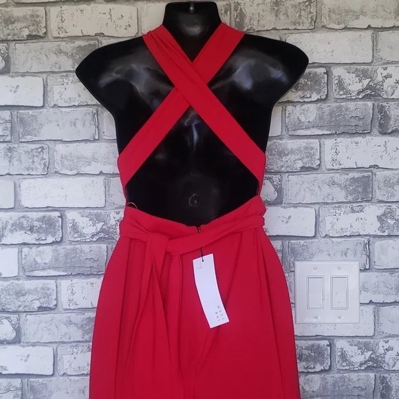 NEW With Tags The Room Red Multiway Tie Jumpsuit (Size Small)
