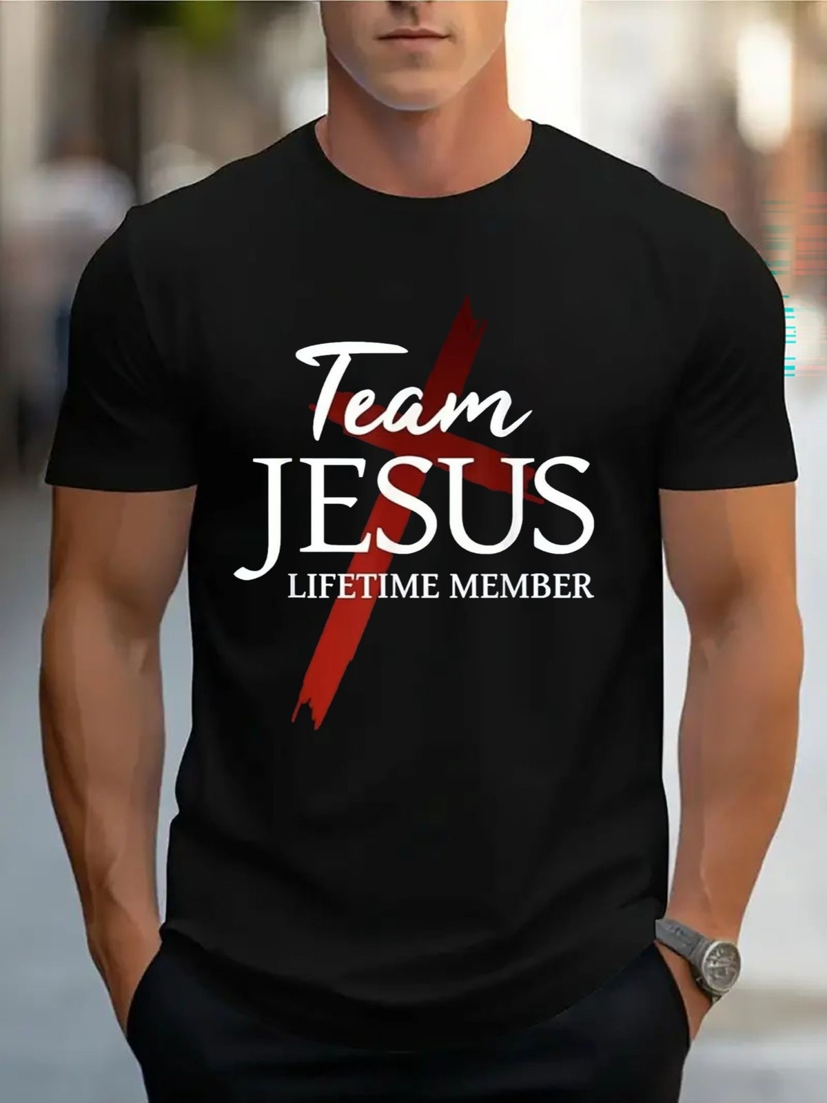 Team Jesus T Shirt Christian Faith Graphic Casual Crew Neck Gift Tee