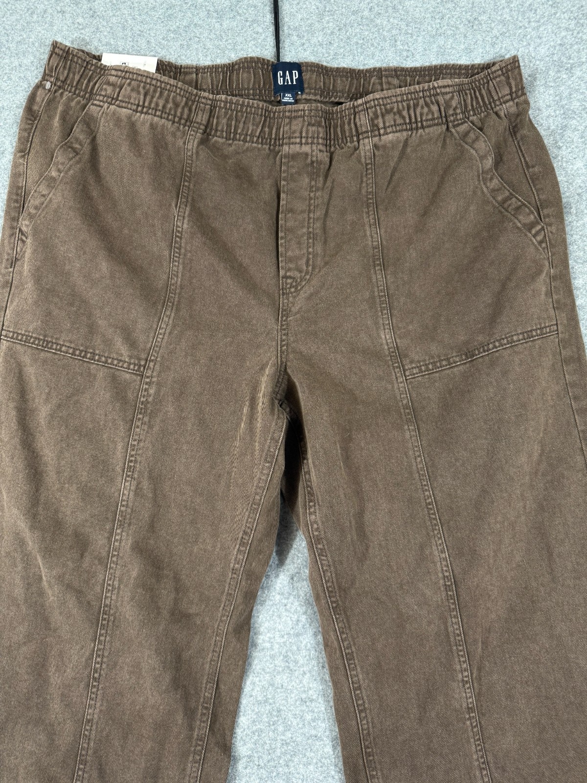 Gap Pull On Pants Womens 2XL Brown Straight Leg Elastic Waist Flat Front NWT