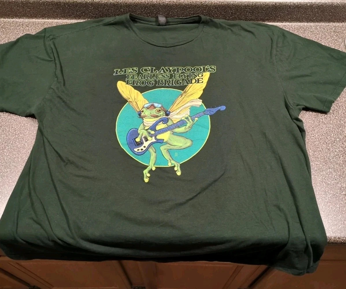 Les Claypool’s Fearless Flying Frog Brigade Band Tour Green T-Shirt CL220