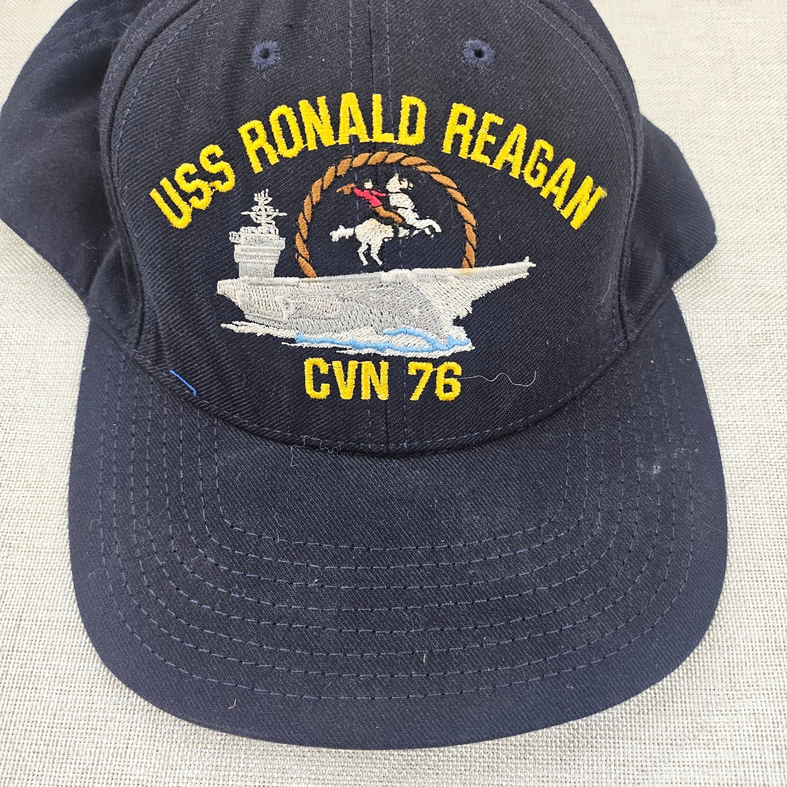 Vtg USS Ronald Reagan CVN 76 US NAVY Baseball Hat Cap By The Corps USA