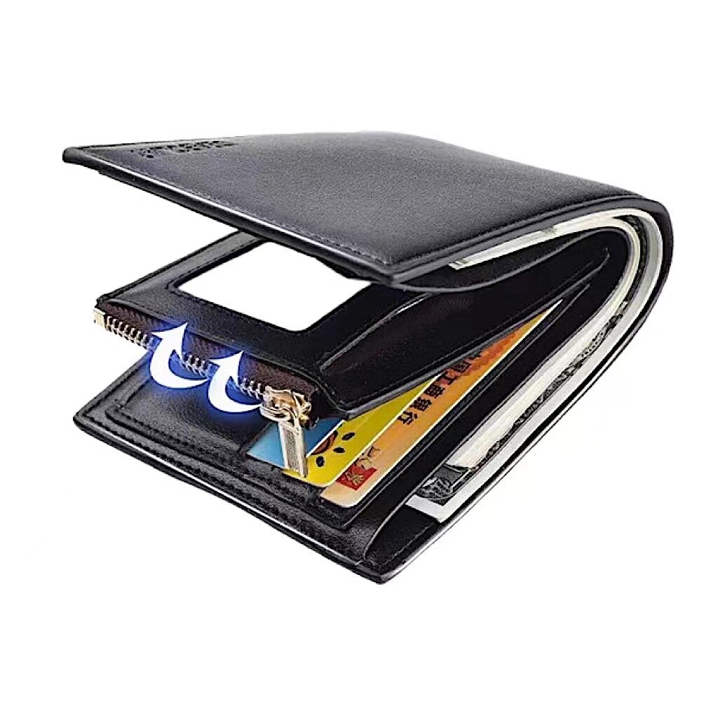 Men’s Bifold Leather Wallet With ID Window Credit Card Holder Slim Purse