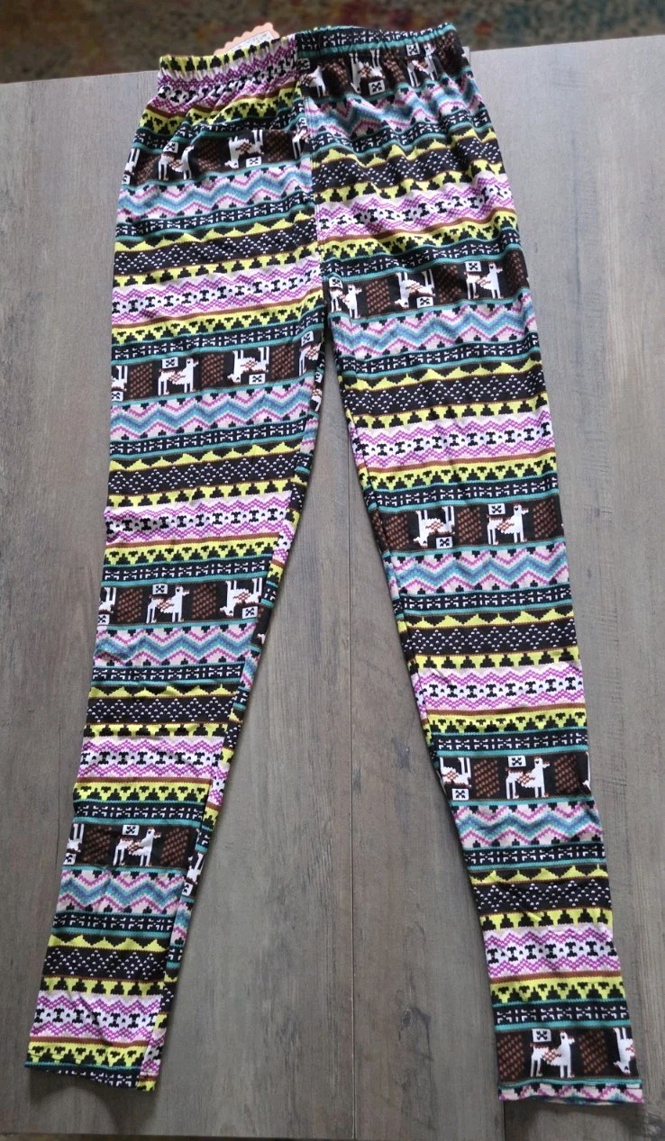 Fabric & Fabric Aztec Print Jacquard Knit Pattern Leggings- One Size- NWT
