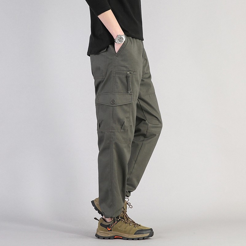 Men’s Lightweight Cotton Cargo Pants Work Combat Elastic Outdoor Trousers XL