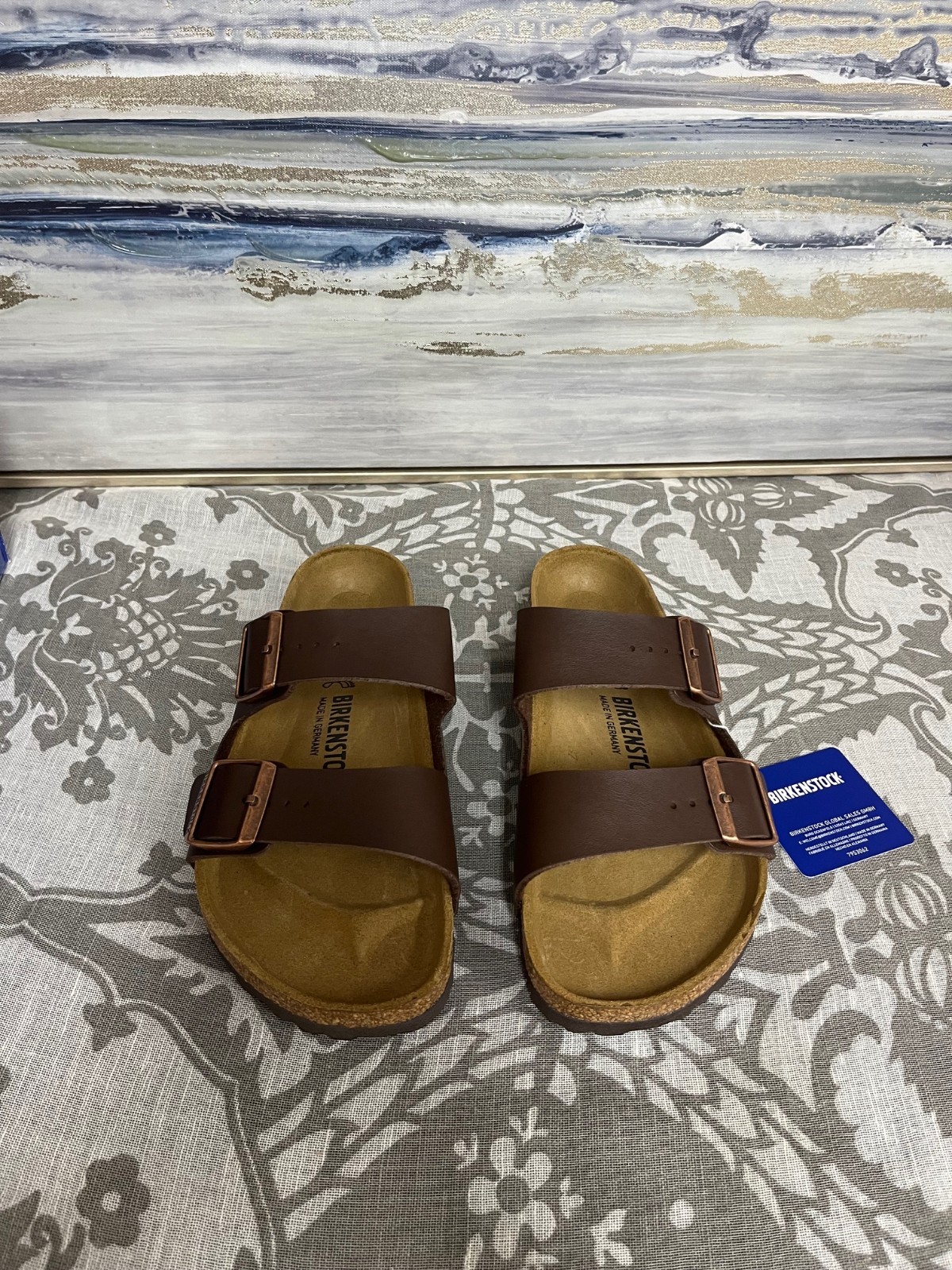 Birkenstock Arizona BS Leather Sandals Dark Brown EU Size 38