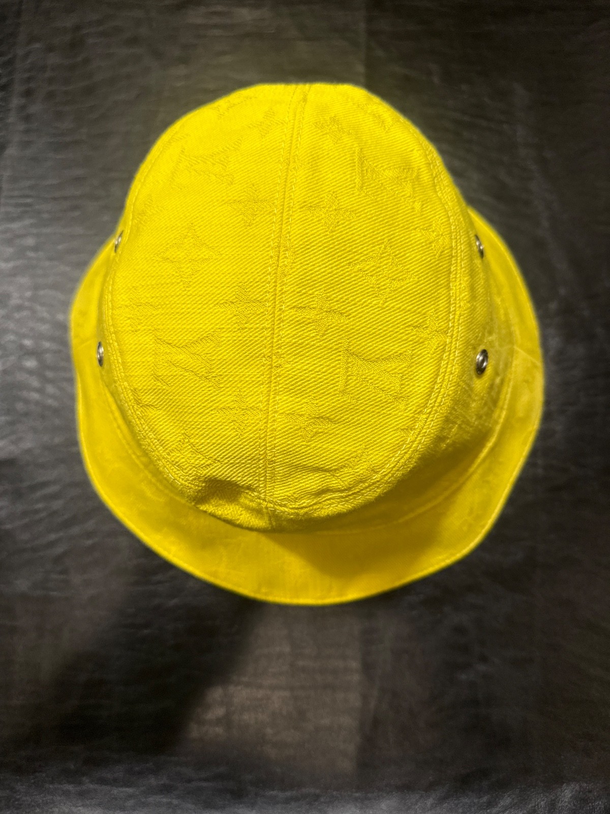 Louis Vuitton LV Everyday Blue Yellow Monogram Reversible Bucket Hat AUTHENTIC