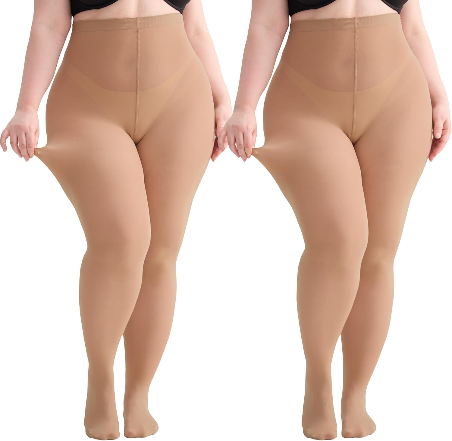 WomenS Plus Size Tights High Waist Sheer Semi Opaque Ultra Soft Pantyhose XL-4XL