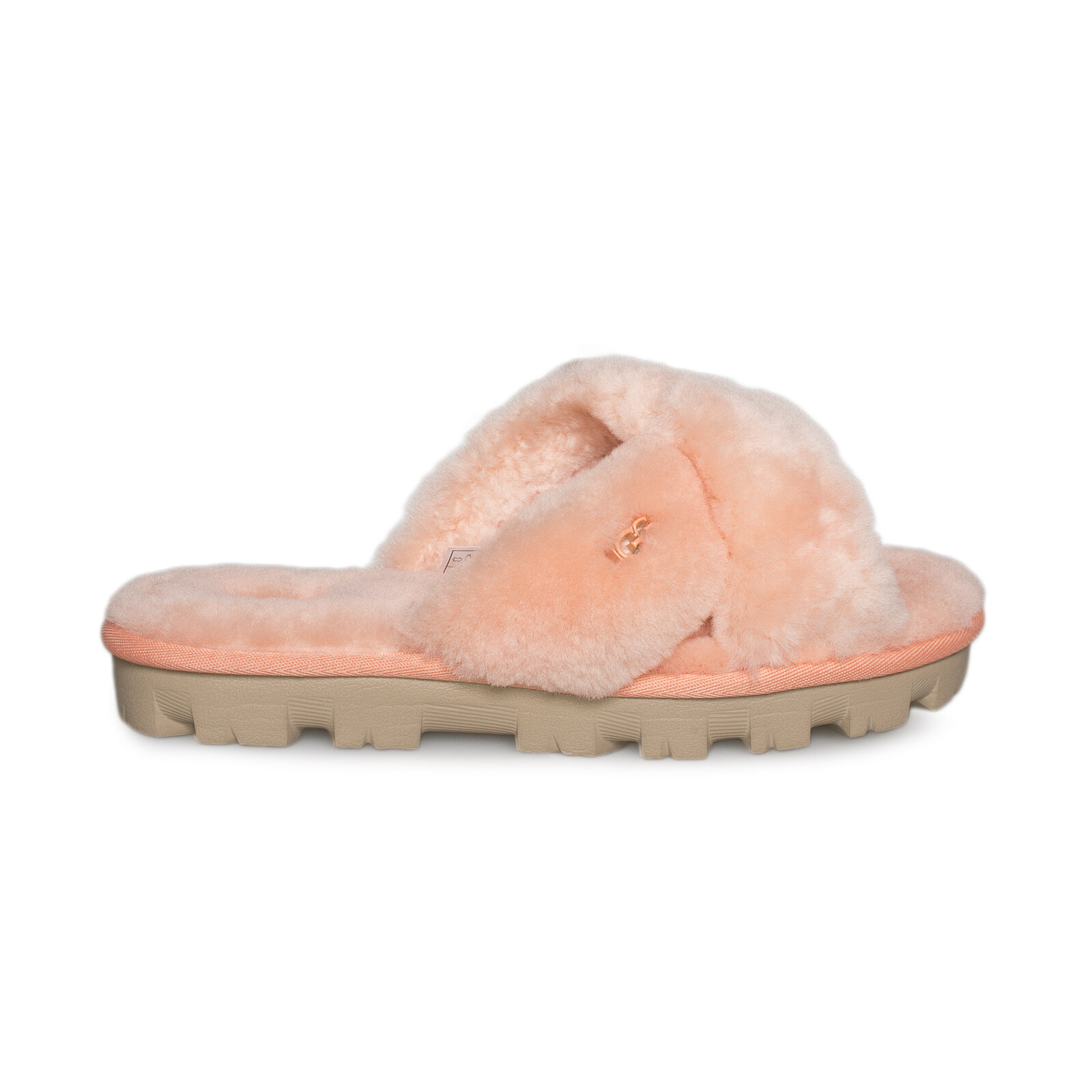 UGG FUZZETTE BEVERLY PINK SHEEPSKIN SLIDE STRAP WOMEN’S SLIPPERS SIZE US 8 NEW