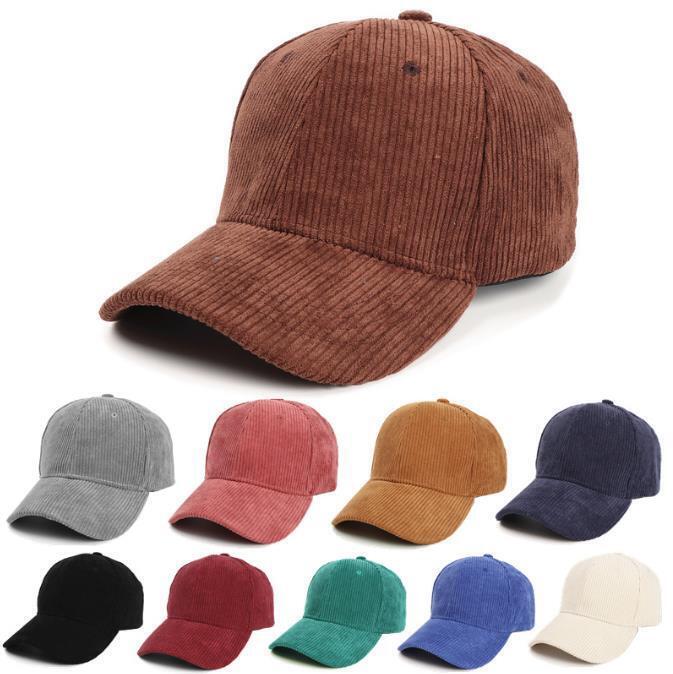 Corduroy Dad Hat Baseball Classic Adjustable Soft Plain Cap Unisex Cotton Hat