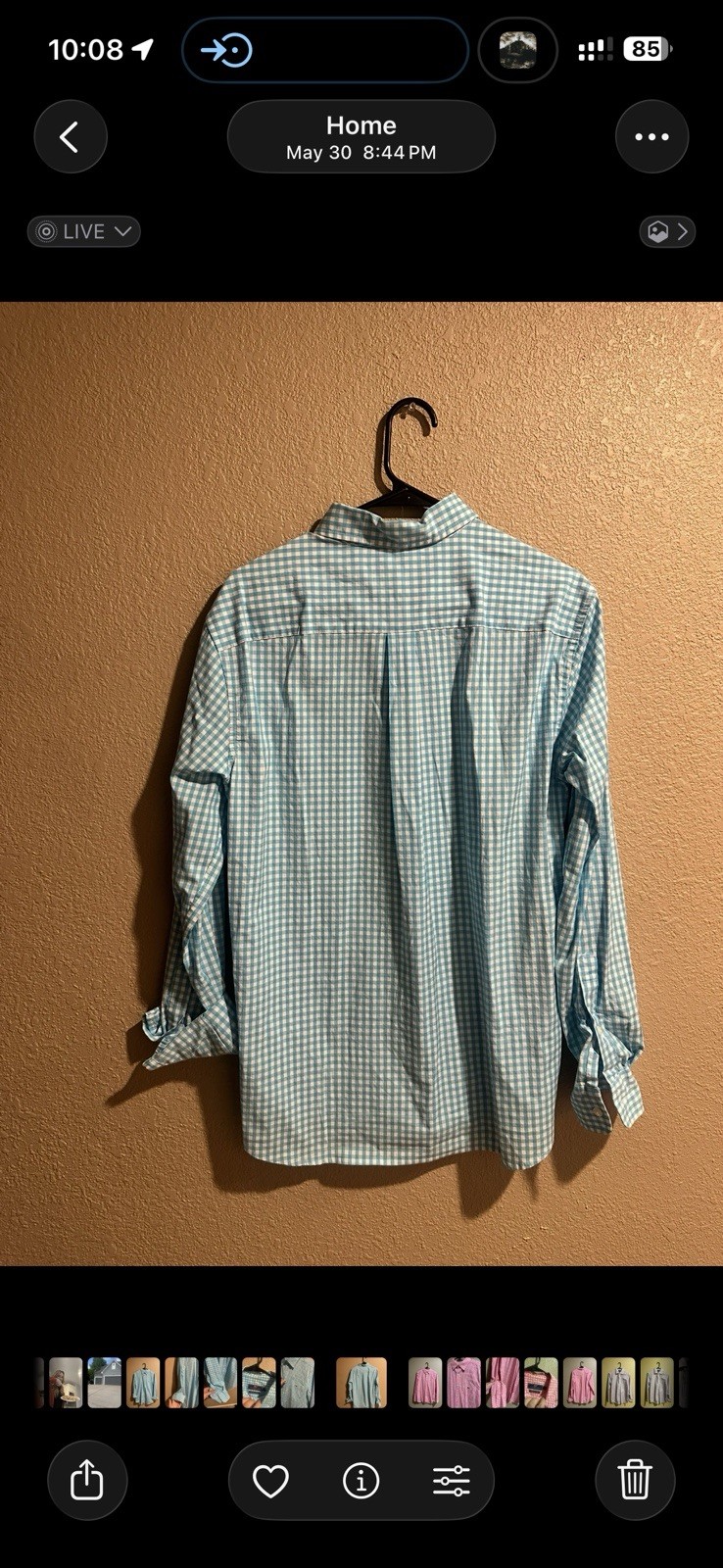 Vineyard Vines Classic Fit Blue/White Check Long Sleeve Button-Down Shirt S