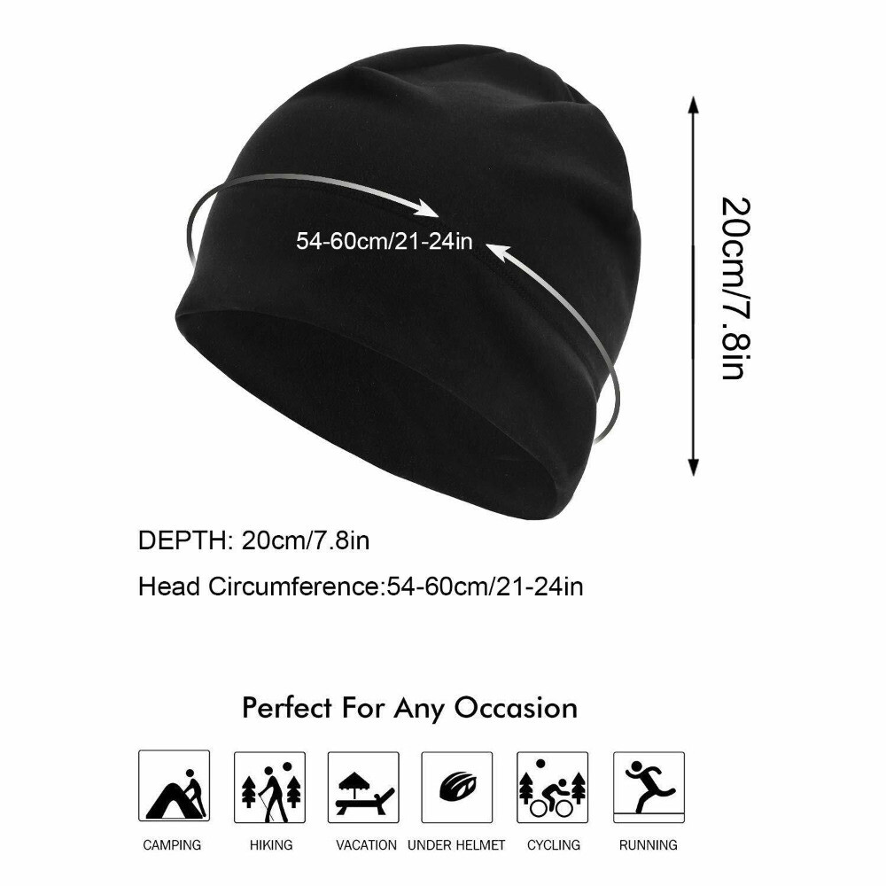 Winter Fleece Windproof Warm Hat Skull Cap Running Beanie Hat for Men Women US