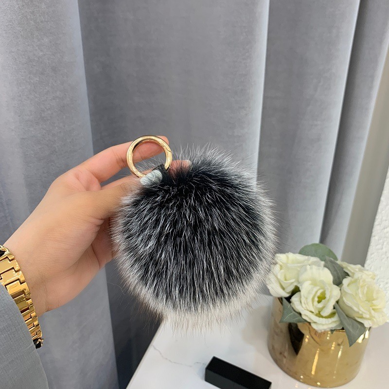 Soft Real Fox Fur Ball Pompom Keychain Keyring Bag Cute Car Phone Pendent Hot