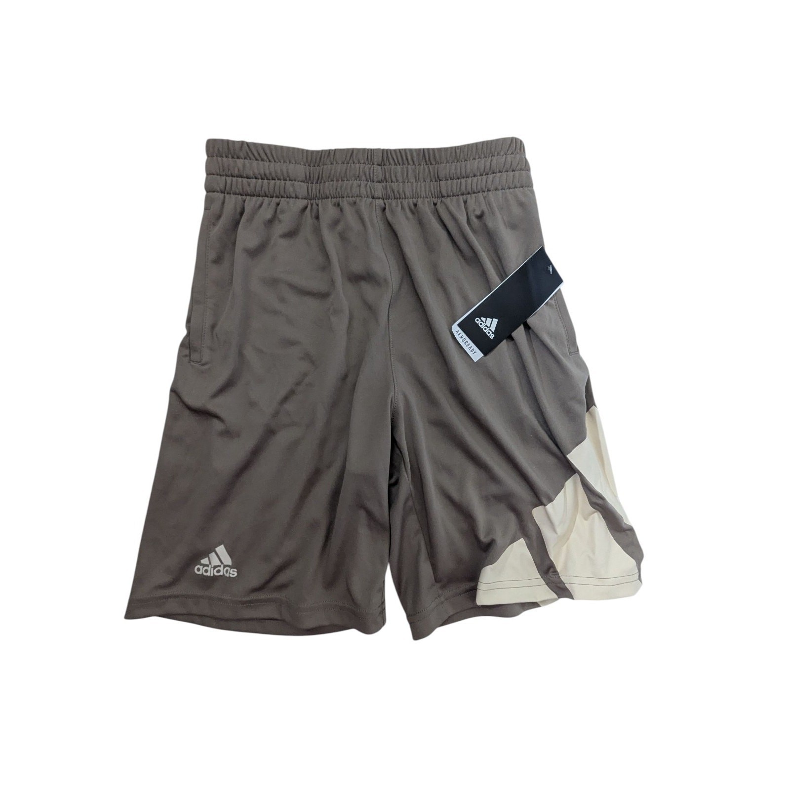 Adidas Boys Small (8) Aeroready Basketball Shorts Chalky Brown Kids NWT