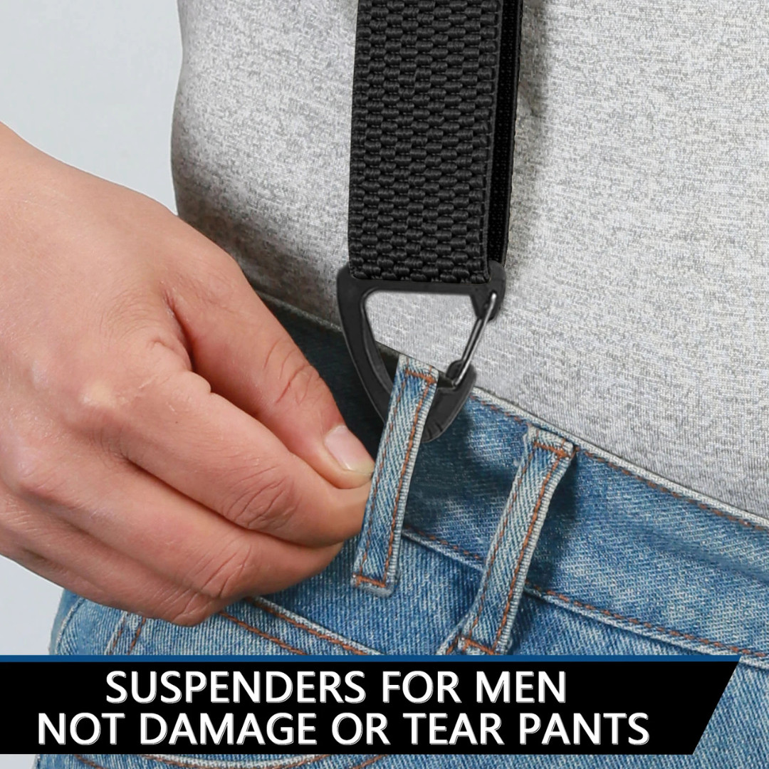 Suspenders for Men Heavy Duty, X Shape Back Hidden Suspender 1.5″ Under Clothing