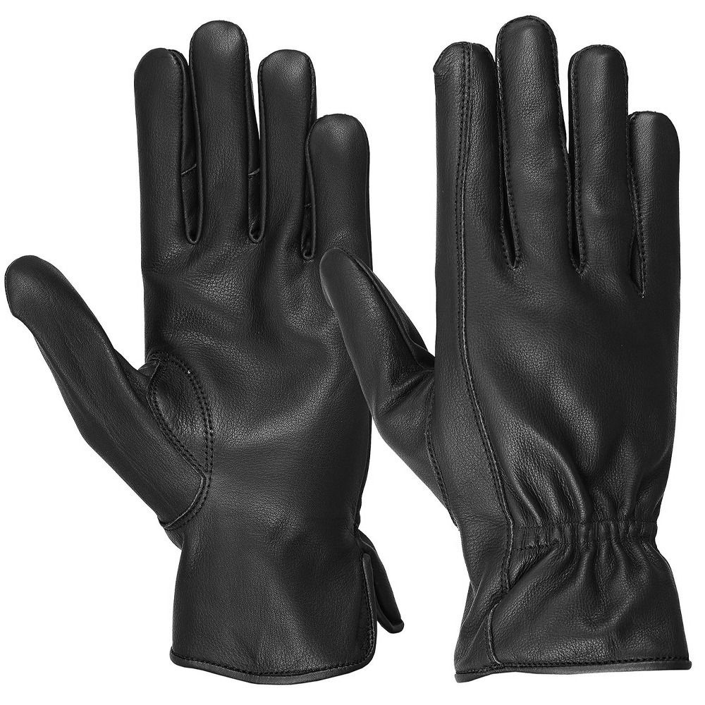 Hugger Men’s Deerskin Water Resistant Leather Gloves Driving Motorcycle Riding
