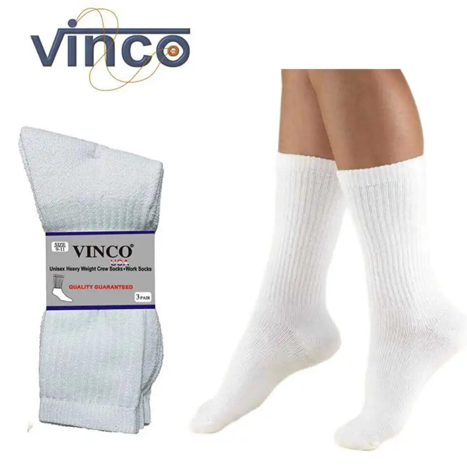 5-100 Dozen Wholesale Bulk Mens Solid White Sports Cotton Crew Socks 9-11 10-13