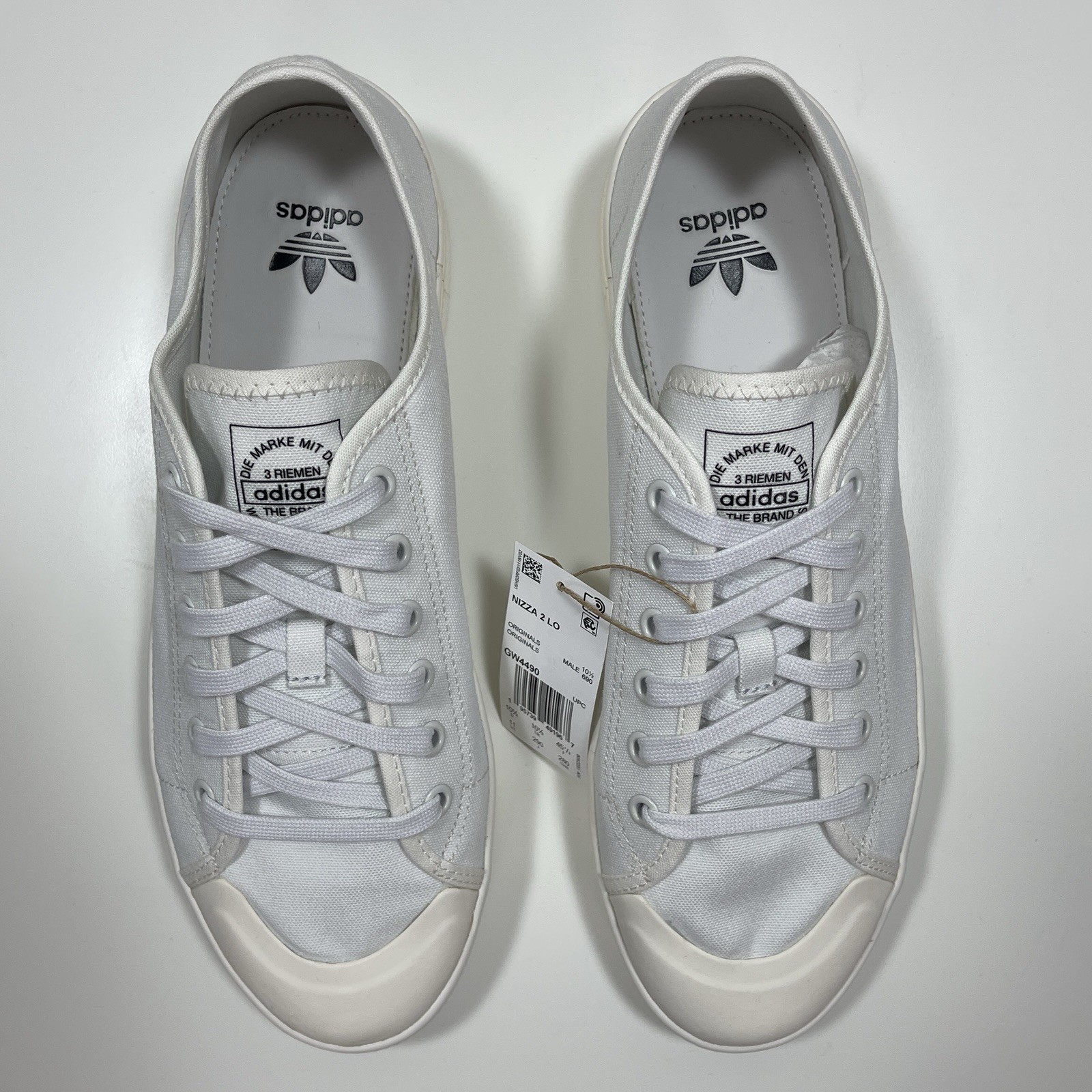 11 adidas Nizza 2 Lo GW4490 White Platform Canvas Sneakers NIB