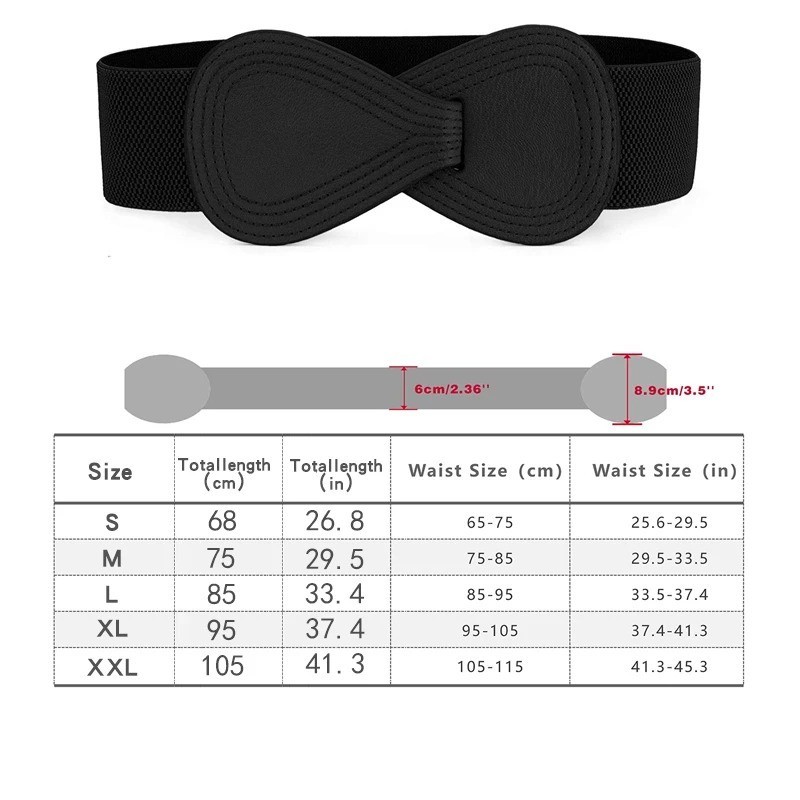Women Wide Elastic Waist Belt Stretchy Solid Color Dress Coat Cinch Waistband