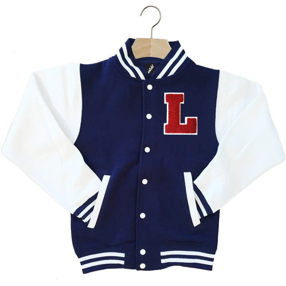 CLASSIC VARSITY BASEBALL JACKET UNISEX PERSONALIZED GENUINE US E COLLEGE LETTER