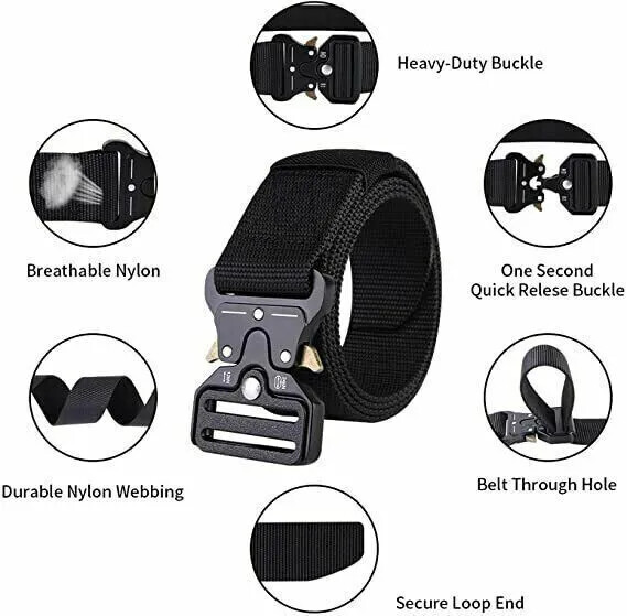 Men Casual Military Tactical Army Adjustable Quick Release Belt Light Weight