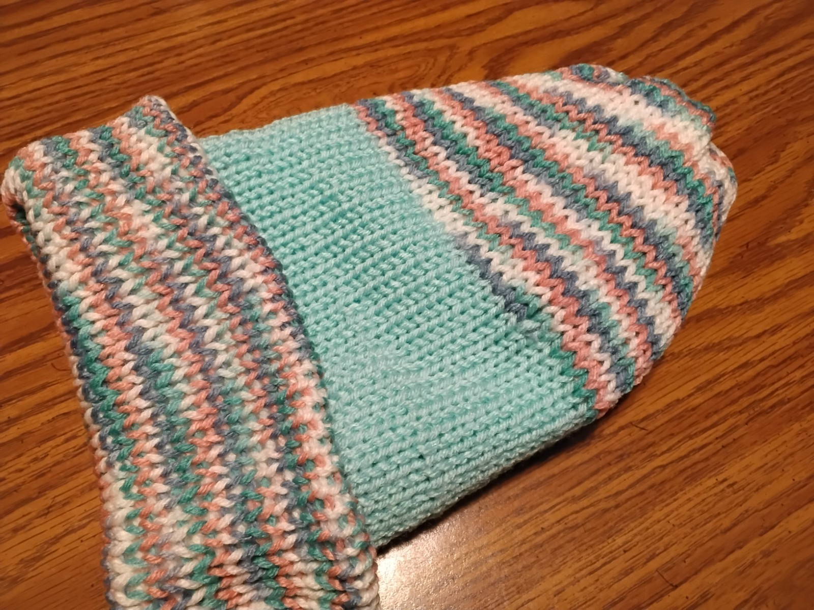 Warm Winter Reversible 2-layer Slouch Hat Beanie Turquoise, Pink, L, One Size