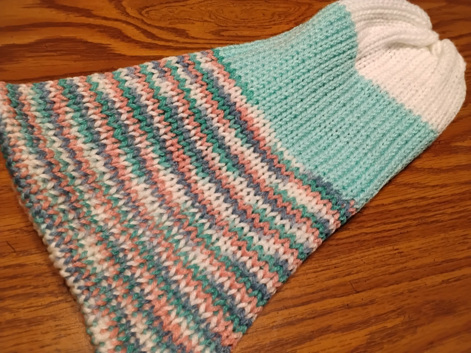 Warm Winter Reversible 2-layer Slouch Hat Beanie Turquoise, Pink, L, One Size